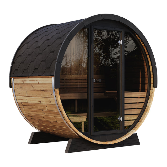 Sauna Life, sauna de barril de 1,65 m de largo para 4 personas | Modelo Ergo EE6G