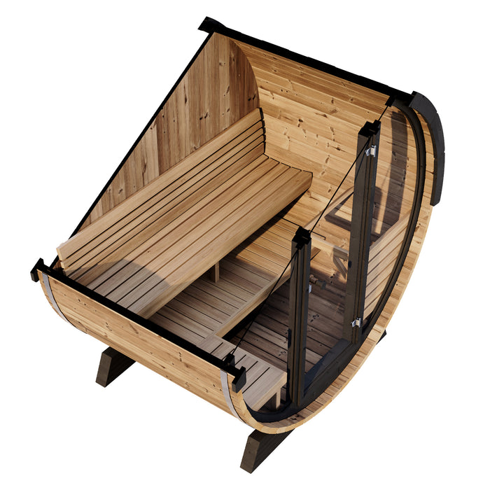 Sauna Life, sauna de barril de 1,65 m de largo para 4 personas | Modelo Ergo EE6G