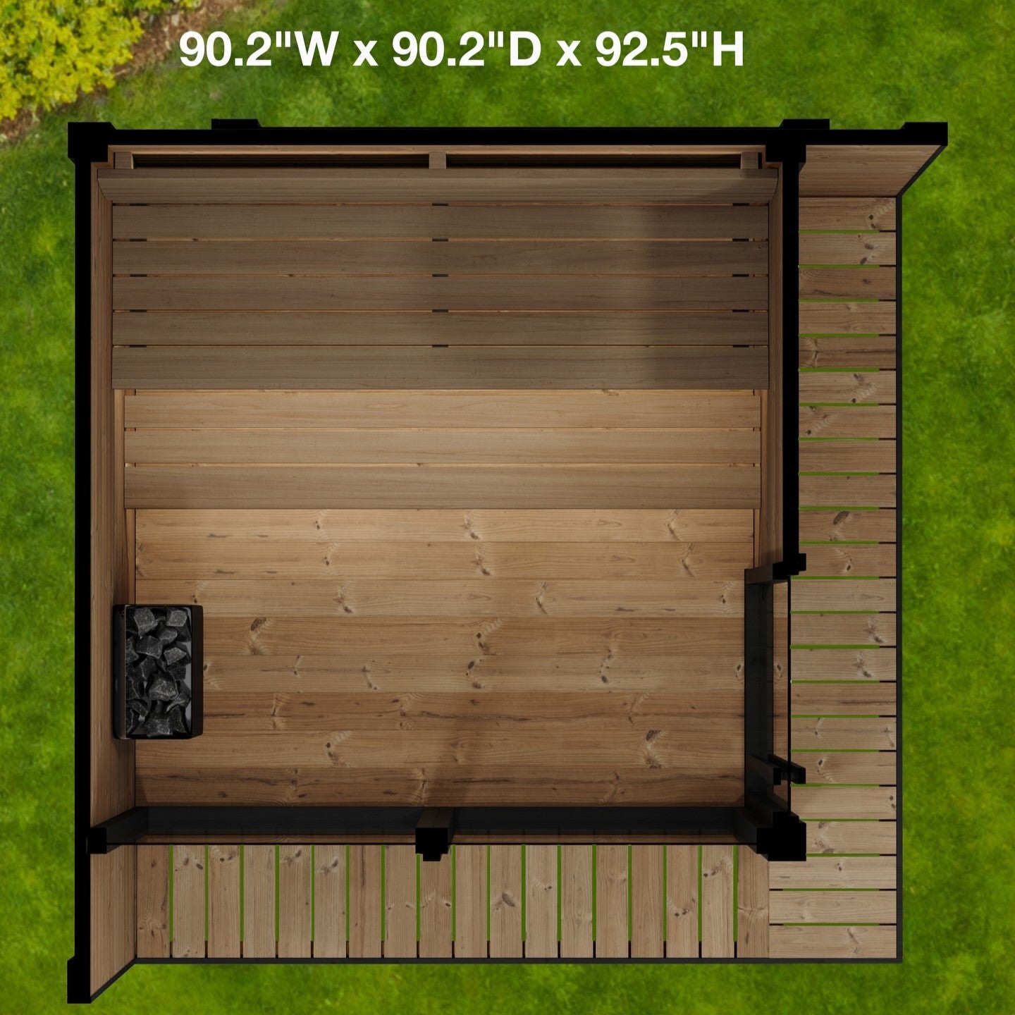 SaunaLife 6 Person Glass Corner Outdoor Traditional Sauna - image 7