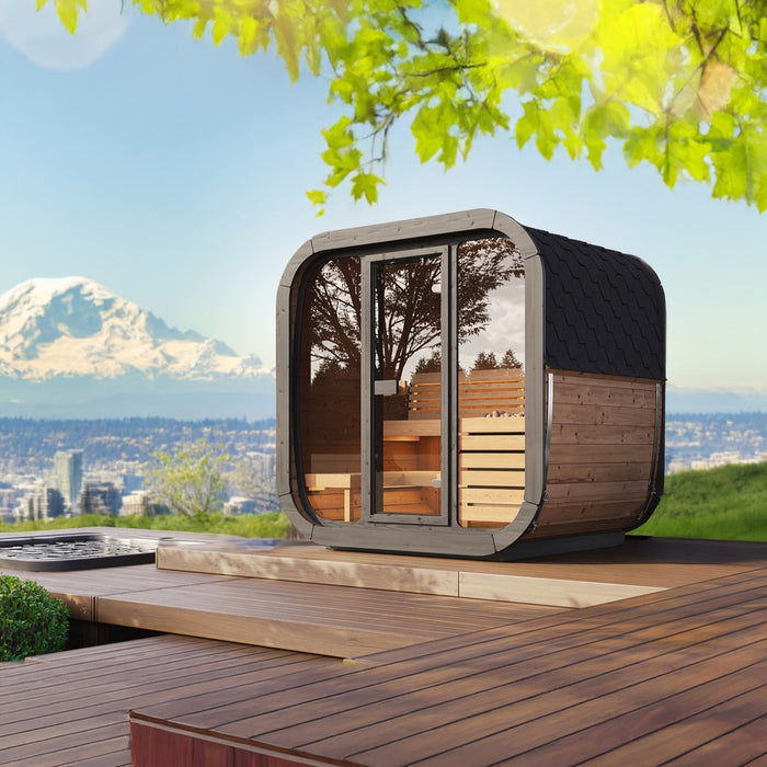 SaunaLife 4 Person 4.6' Long Outdoor Traditional Cube Sauna | Model CL5G