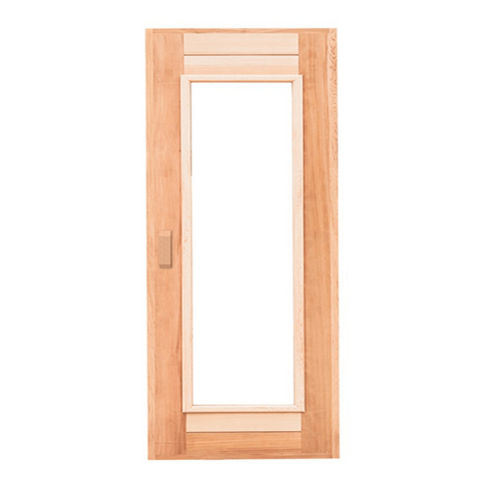 Scandia Cedar Sauna Door with Glass Insert, Door Frame, Hinges, and Handles