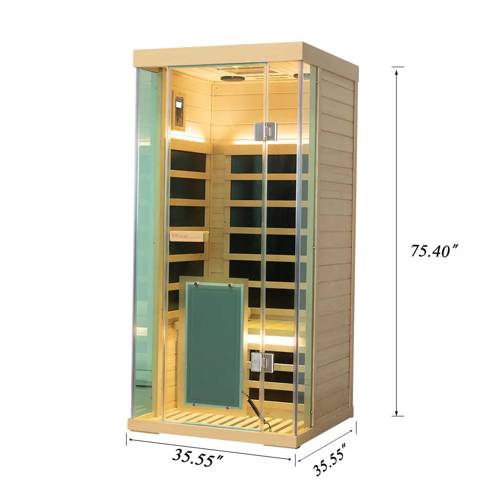 Wizzisaunas S01 1-Person Full Spectrum Near Zero EMF Indoor Infrared Sauna + Medical-Grade Red Light Therapy - image 5
