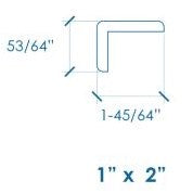 Prosaunas 桑拿木材，Thermo-Radiata 松木 1"x2" 直角成型 | WOOD689