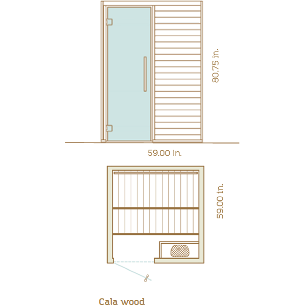 Auroom Cala Wood 双人传统室内桑拿房