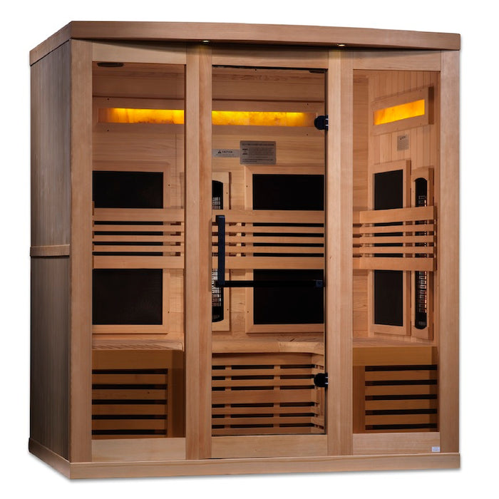 Golden Designs 6-Person Full Spectrum Near Zero EMF FAR Infrared Sauna + Red Light Therapy | GDI-8260-01