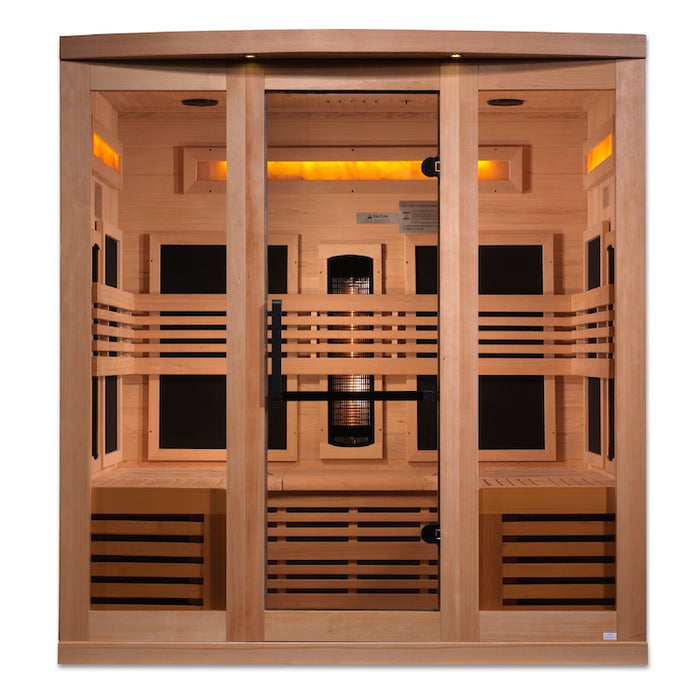 Golden Designs 6-Person Full Spectrum Near Zero EMF FAR Infrared Sauna + Red Light Therapy | GDI-8260-01