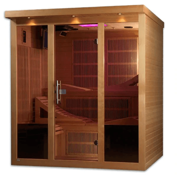 Golden Designs Monaco 6-person Near Zero EMF FAR Infrared Sauna + Red Light Therapy | GDI-6996-01