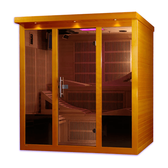 Dynamic Monaco 6-person Ultra Low EMF FAR Infrared Sauna + Red Light Therapy | DYN-6996-01